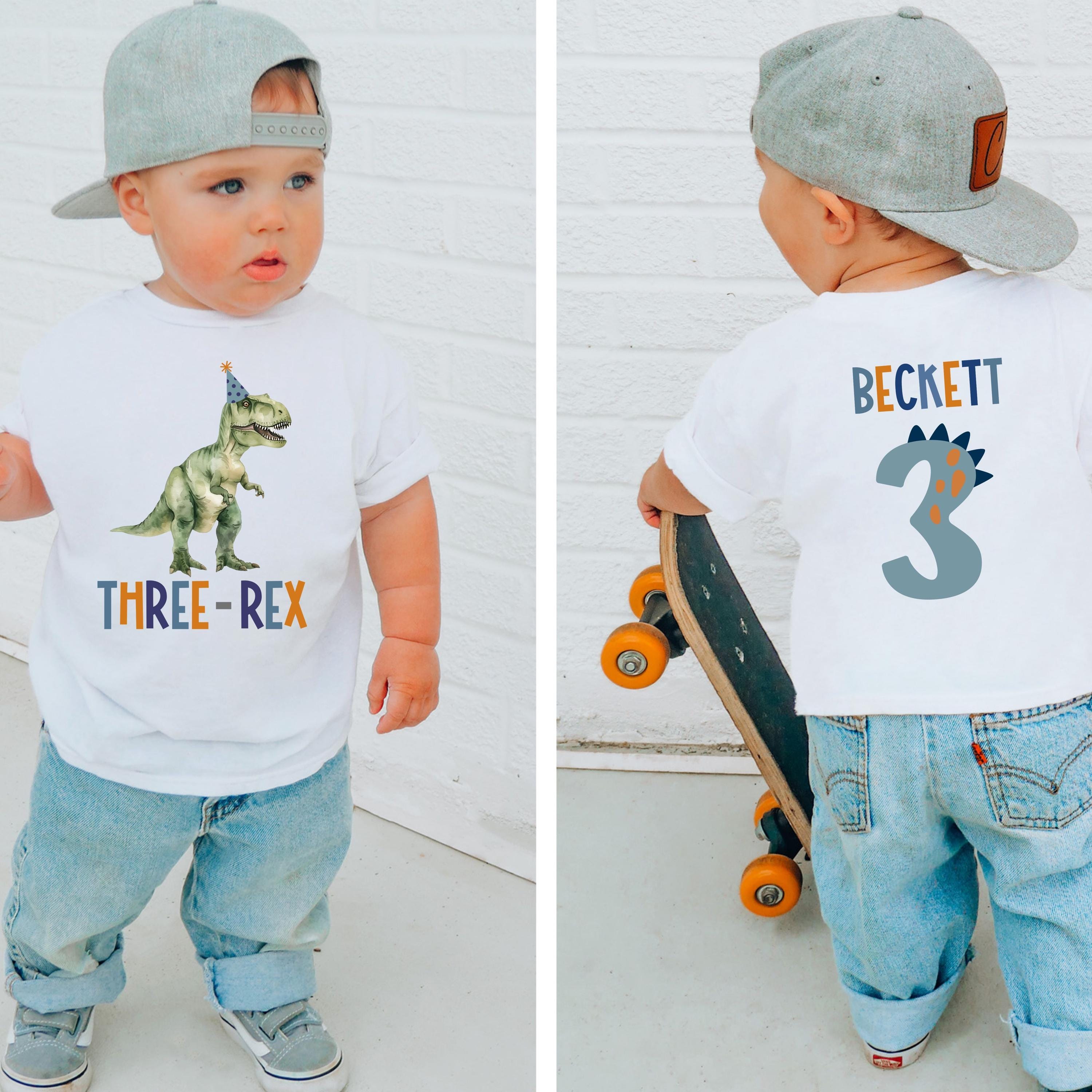 Three Rex Birthday Shirt: Dinosaur 3rd Birthday Tee