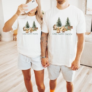 One Happy Camper Birthday Shirt, Toddler First Birthday Camping Shirt, Boys Girls Rustic Birthday Outfit, Matching Family Camping Party Tees