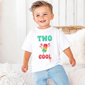 Birthday Tshirt Two Cool Shirt 2nd Birthday Toddler Boy, Girl