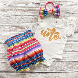 Uno Fiesta 1st Birthday Outfit Girl, First Birthday Outfit Girl, Mexican Serape Bummies, High Waisted Bloomers, Smash Cake Outfit