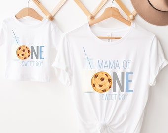 Cookies and Milk Birthday Shirt: Matching Family 1st Birthday Outfit