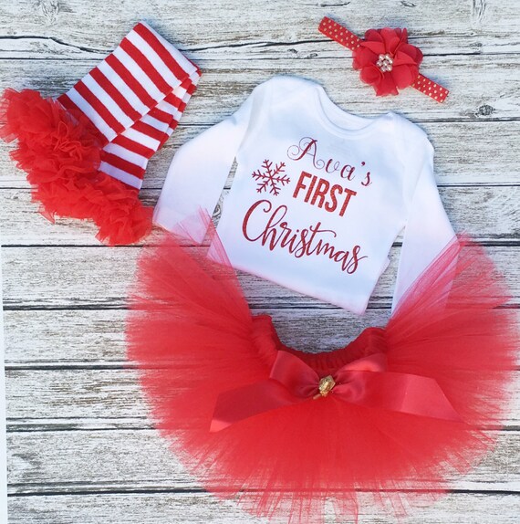 Bébé fille première tenue de Noël Noël Tutu mon premier | Etsy