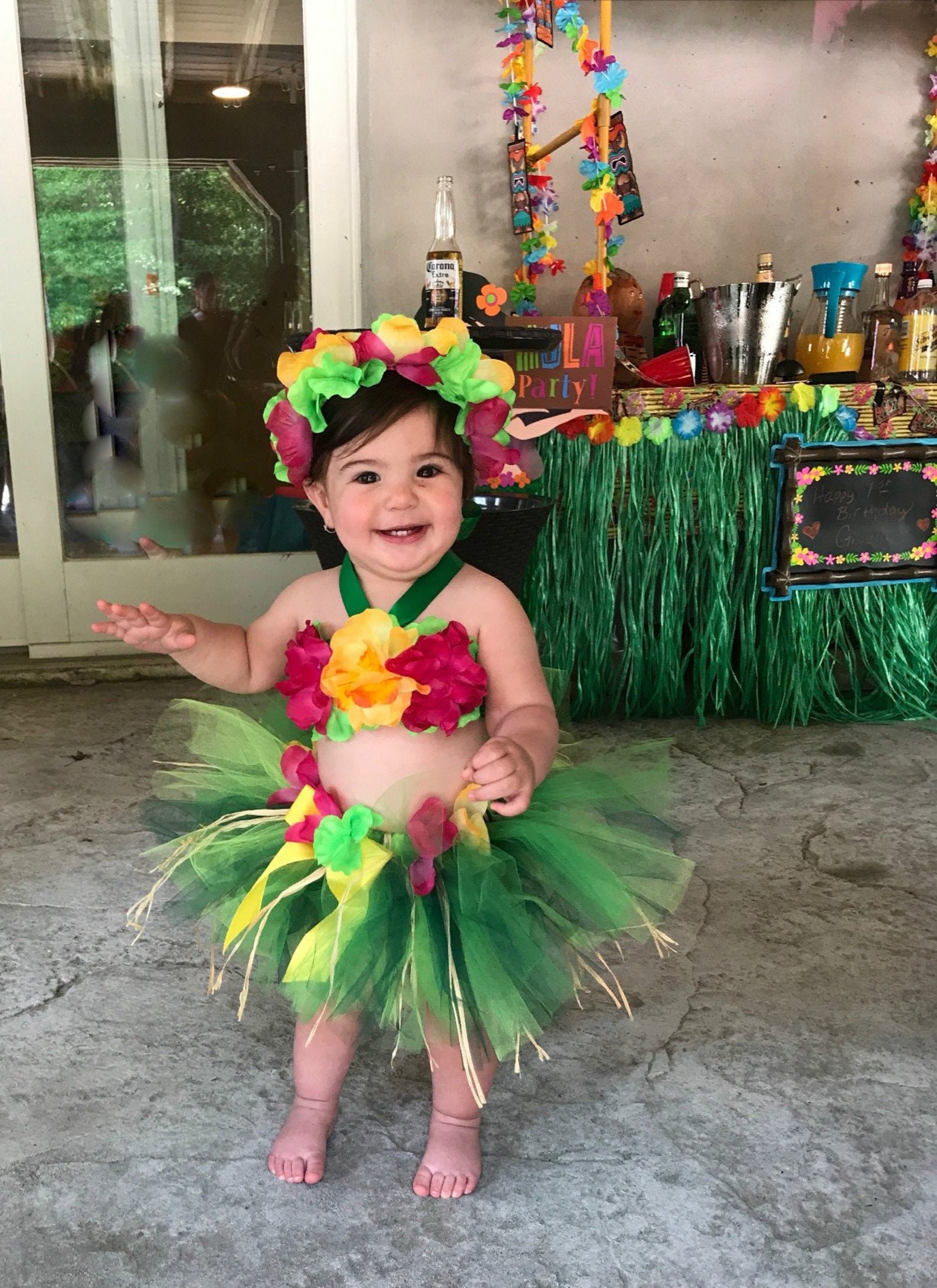 Baby Girl Luau Outfit 1st Birthday Luau 
