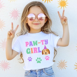 Let&#39;s pawty puppy birthday shirt, let&#39;s paw-ty, puppy birthday, dog birthday, puppy party, dog birthday party, pawty shirt, girl birthday
