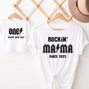 Rockin One Birthday Shirt, First Birthday Shirt, Rock and Roll 1st Birthday Outfit, Rock Star Birthday, Matching Family, Mommy and Me Shirts
