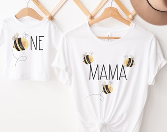 Bee Birthday Shirt, Honey Bee 1st Birthday Outfit, Nuetral Matching Mommy and Me Tees, Family Birthday Shirts