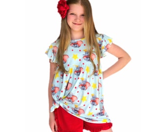 Embroidered dumbo birthday dress Dumbo party dumbo Birthday Dress Girls dumbo Dress elephant Birthday Dress carnival dress