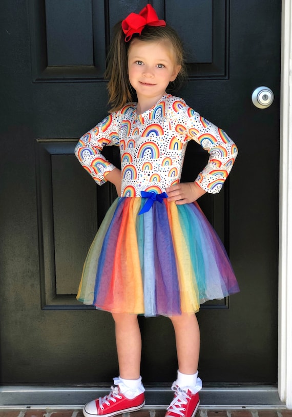 Maglia shop arcobaleno bambina