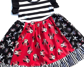 Disney pirate dress, girls Disney World dress Pirates of the Caribbean Disney cruise dresses, toddler Disney pirate outfit 12mo 2 3 4 5 6 8