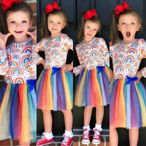 Girls Rainbow Dress Rainbow Baby Gift St. Patricks Day - Etsy