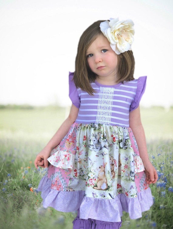 Girls Easter Dress Easter Dresses for Girls Size 12 18 2 3 4 5 6 7 8 10 12  14 Toddler Bunny Dress Purple Spring Dresses 