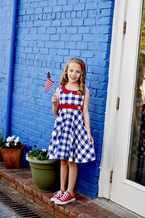 Girls Back to School Dress buffalo Plaid Dress, Kindergarten