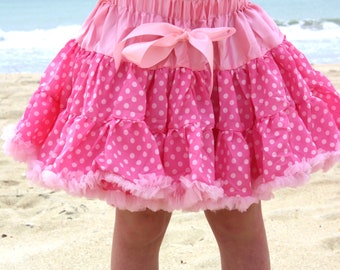 Pink Polka dot pettiskirt girls Birthday party skirt Minnie mouse tutu skirt First birthday prop photoshoot skirt polka dot tutu