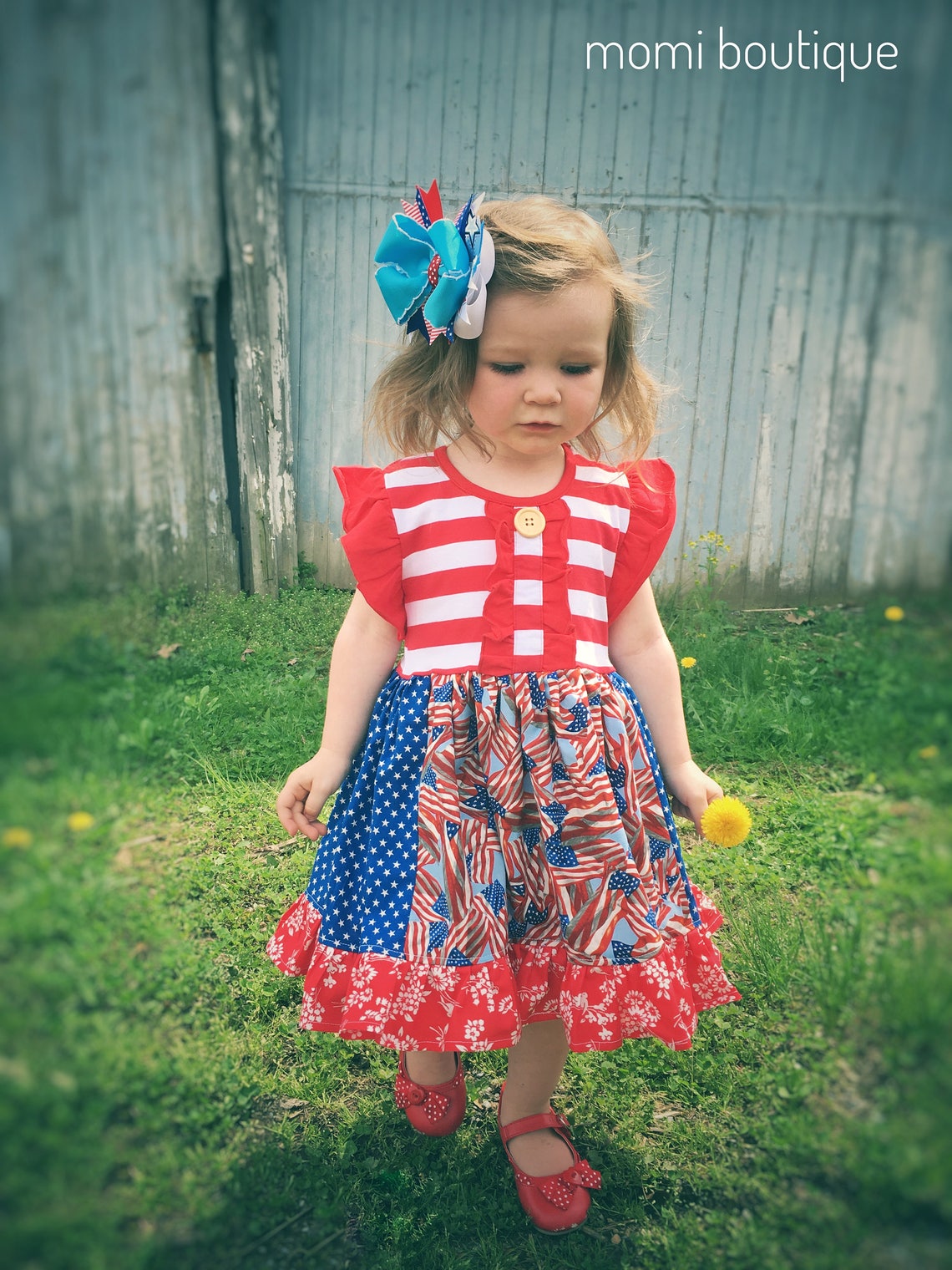 Patriotic Flag Dress Military Dress Girls Toddler Etsy