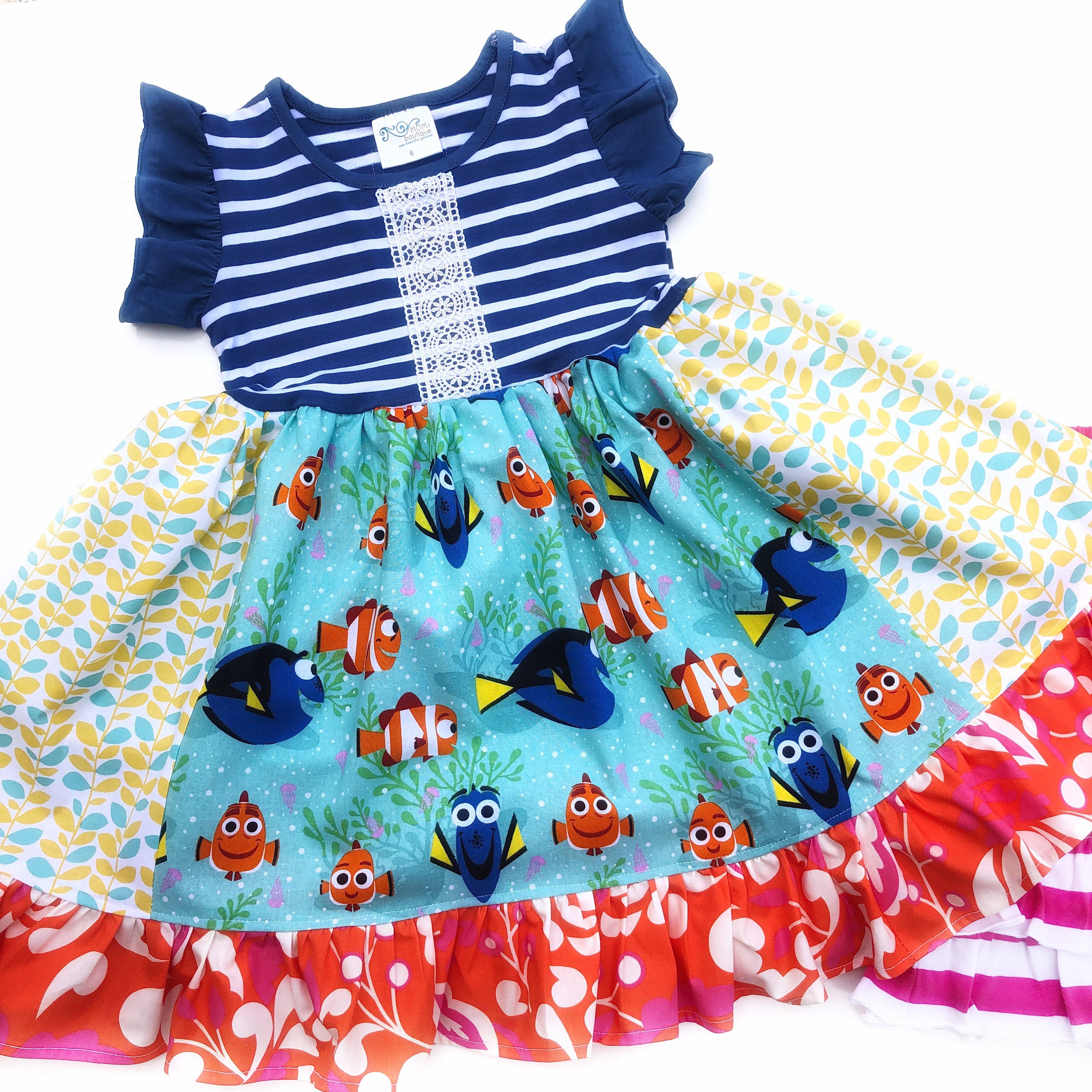 Finding Nemo Dress Pixar Fest Dress Nemo Dresses Girl Toddler Disney Dory  Nemo Birthday Party Pageant Casual Wear 12 18 2 3 4 5 6 7 8 10 -  Israel