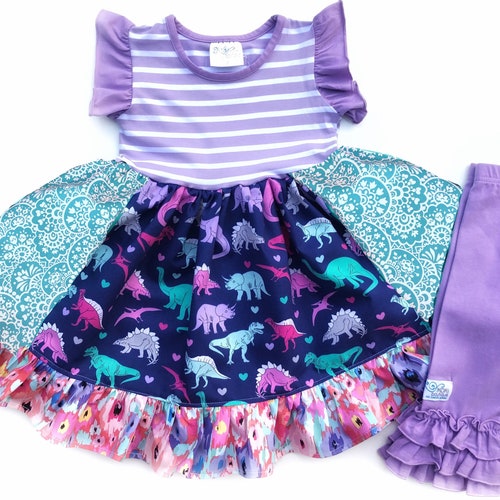 Girls Dinosaur Dress Dinosaur Outfit 