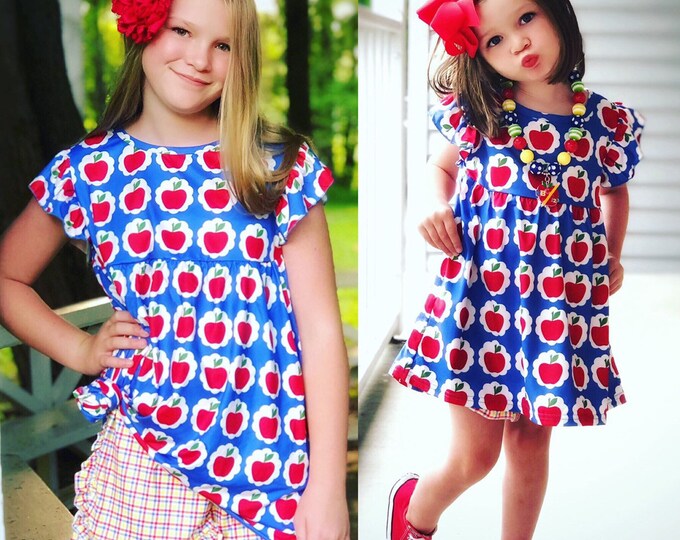 Apple Outfit, Apple Dress Toddler Apple Top and Shorts, Girls Fall