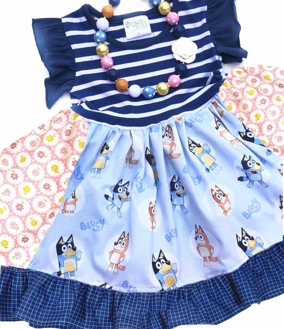 Bluey Dress, Bluey Birthday Outfit, Toddler Girls Bluey Dresses