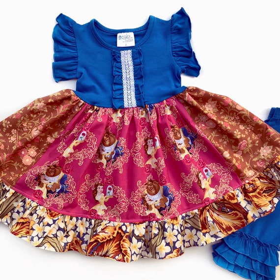 Disney Beauty The Beast Dress Toddler Girls Disney Princess Etsy Disney Beauty The Beast Dress Toddler Girls Disney Princess Etsy
