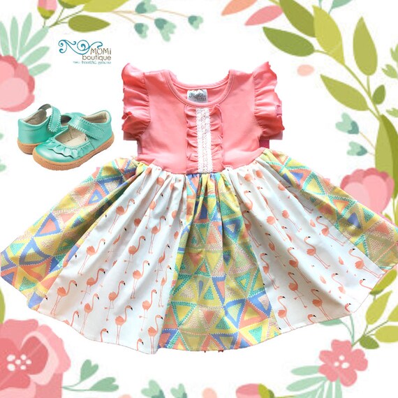 girls flamingo dress