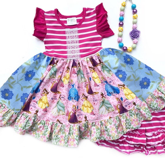 Disney Princess dress, Rapunzel, Belle, Cinderella, Tiana dress, Disney Princess birthday party dress, girls Disney vacation Disney Princess dress, Rapunzel, Belle, Cinderella, Tiana dress, Disney Princess birthday party dress, girls Disney vacation