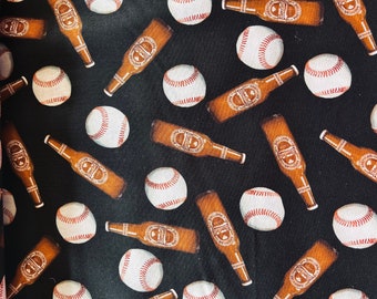 Basbeball fabric cotton baseball Beer fabric Rare OOP Windham Fabric One of a Kind 7th inning stretch fabric for baseball fans FQ yard