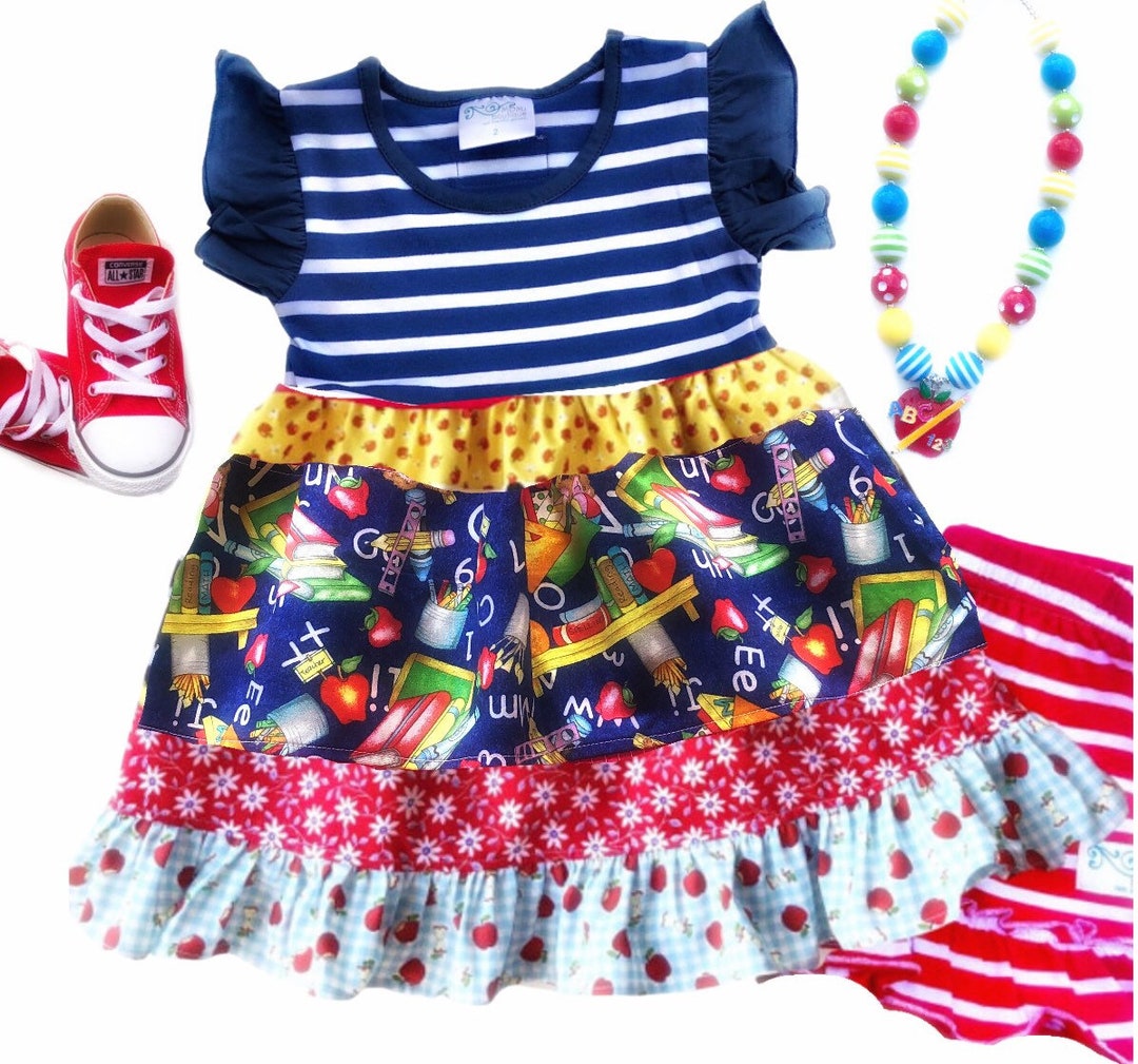 Girls Back to School Dress School Dresses Kindergarten Outfits