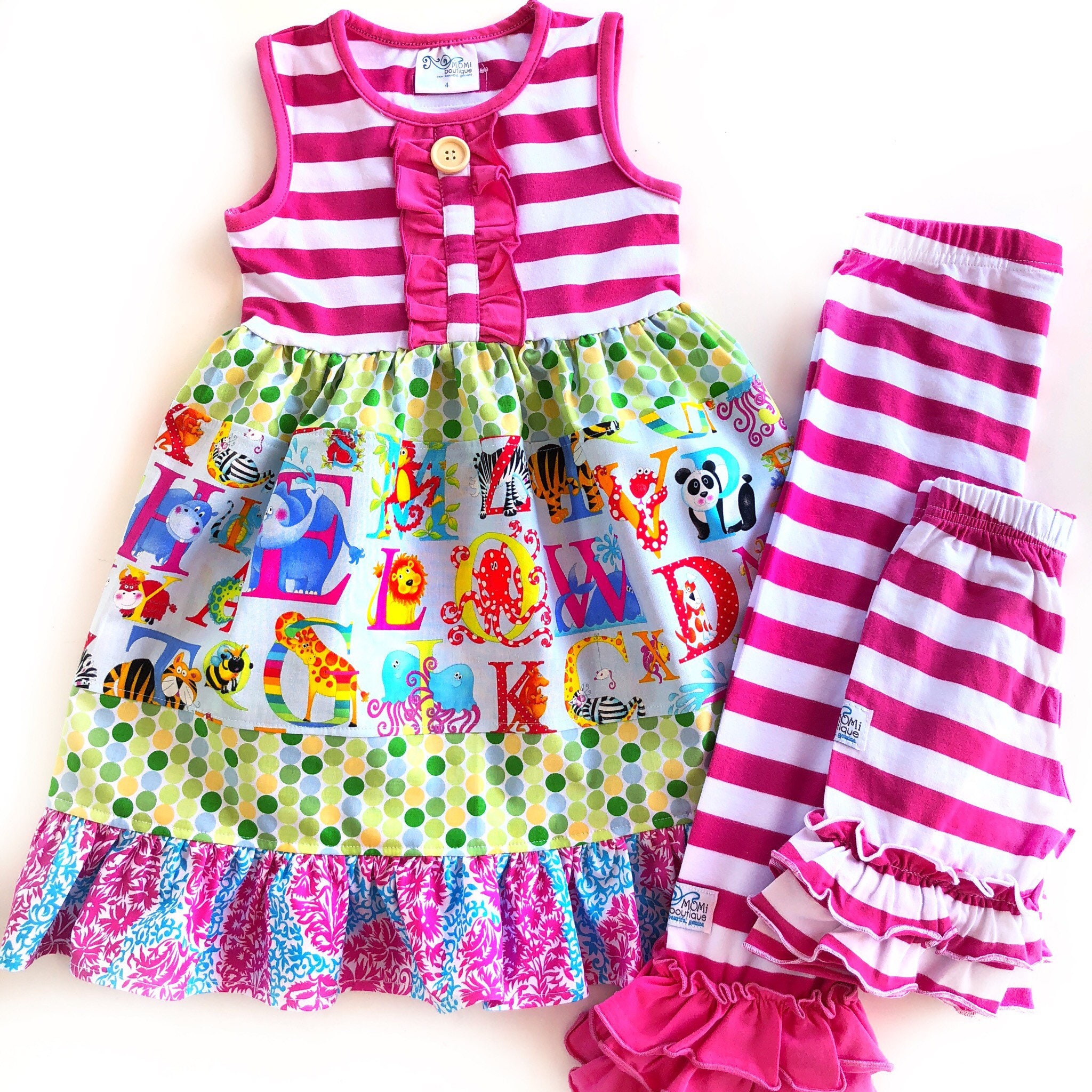 Girls School Alphabet dress school letter outfit boutique Etsy