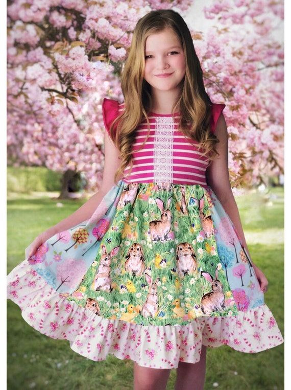 Easter Dress for Girls, Spring Easter Dress, Girls Easter Dresses, Bunny  Dress, Pink Easter Dress 12mo 18 2t 3t 4t 5 6 7 8 10 12 14 -  UK