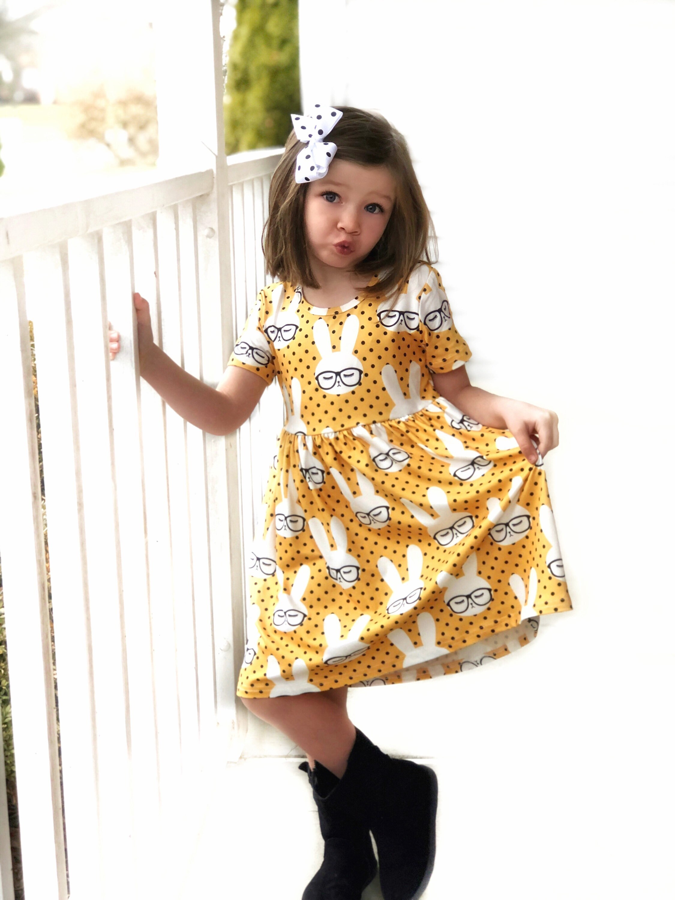 black and white easter dress