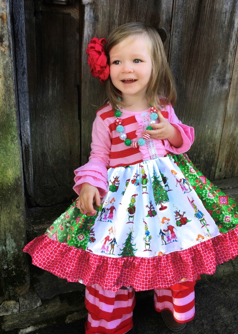 The Grinch Christmas dress Christmas dresses toddler Grinch Etsy