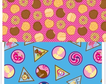 Girl Scout cookie fabric pink Riley Blake designs Rare OOP VHTF Girl Scout cotton fabric quilting material for Girl Scouts Blue Badges