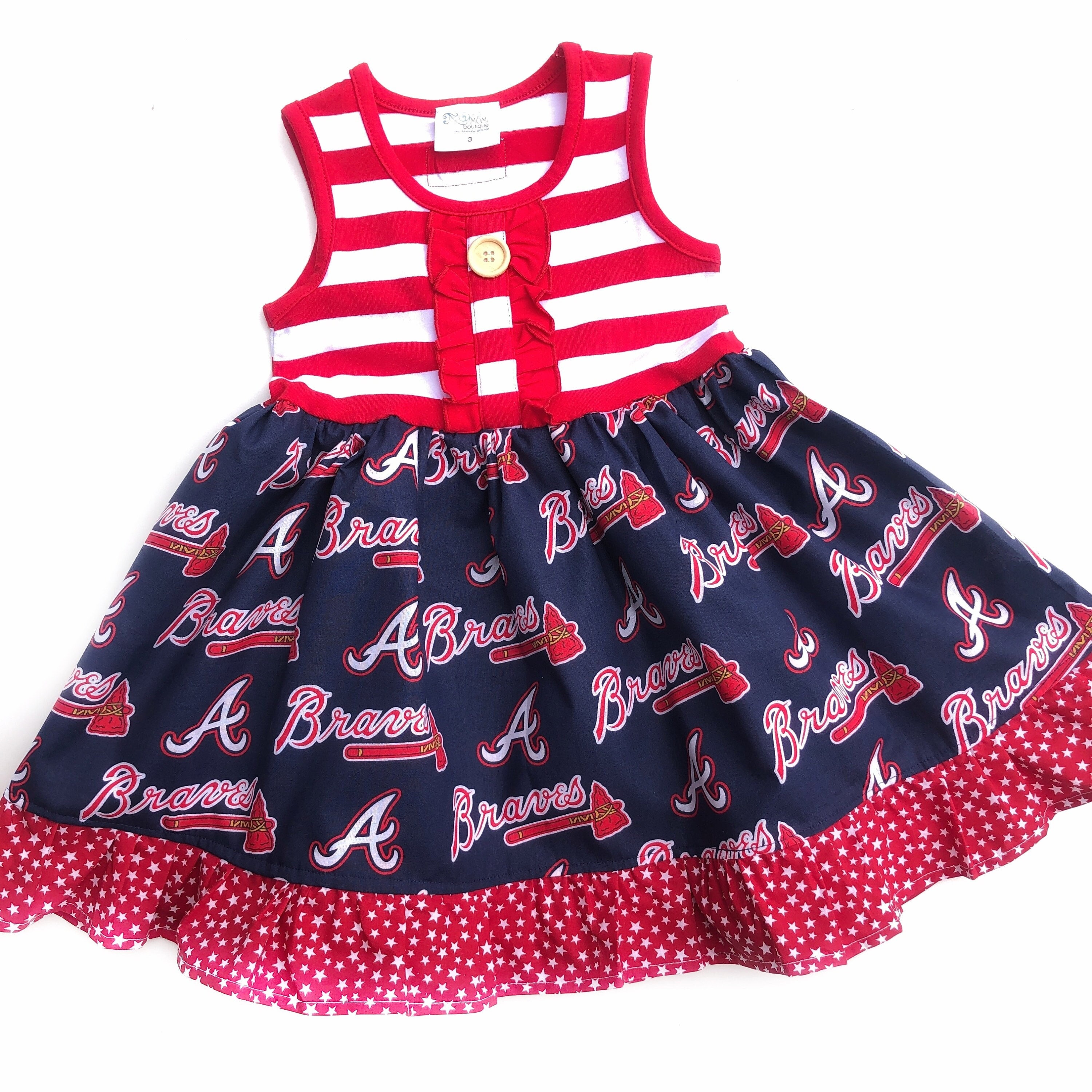Lulu Grace Designs Atlanta Braves Inspired Baseball Jersey: Baseball Fan Gear & Apparel for Women Youth XS / Youth/Toddler Tee