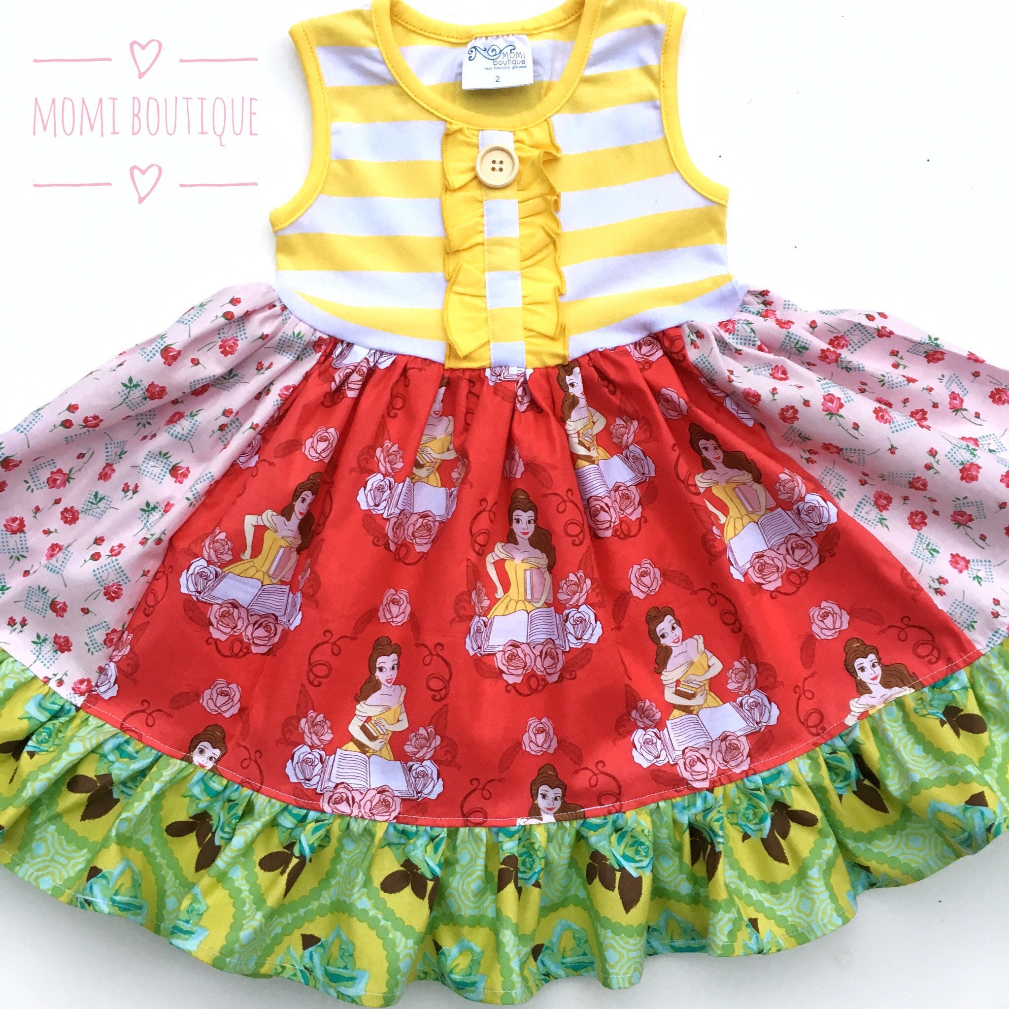 Beauty The Beast Dress Disney Christmas Dress Toddler Girls Etsy Uk