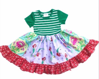 Disney dress, Little mermaid dress Disney vacation dress Disney World outfit, 12mo 2 3 4 5 6 7 8 10