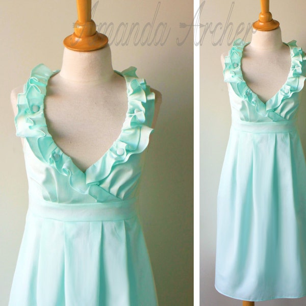 RESERVED for BROOKE Mint cotton bridesmaid dress 5/14