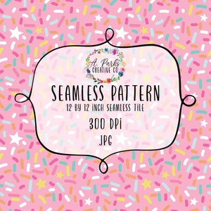 Pink Sprinkles, Seamless Repeat Digital Pattern JPEG download