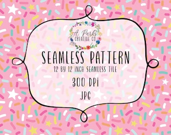 Pink Sprinkles, Seamless Repeat Digital Pattern JPEG download