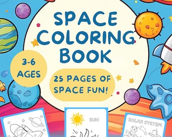 Space Coloring Book for Kids | Planets, Rockets, Astronauts (PDF Download)
