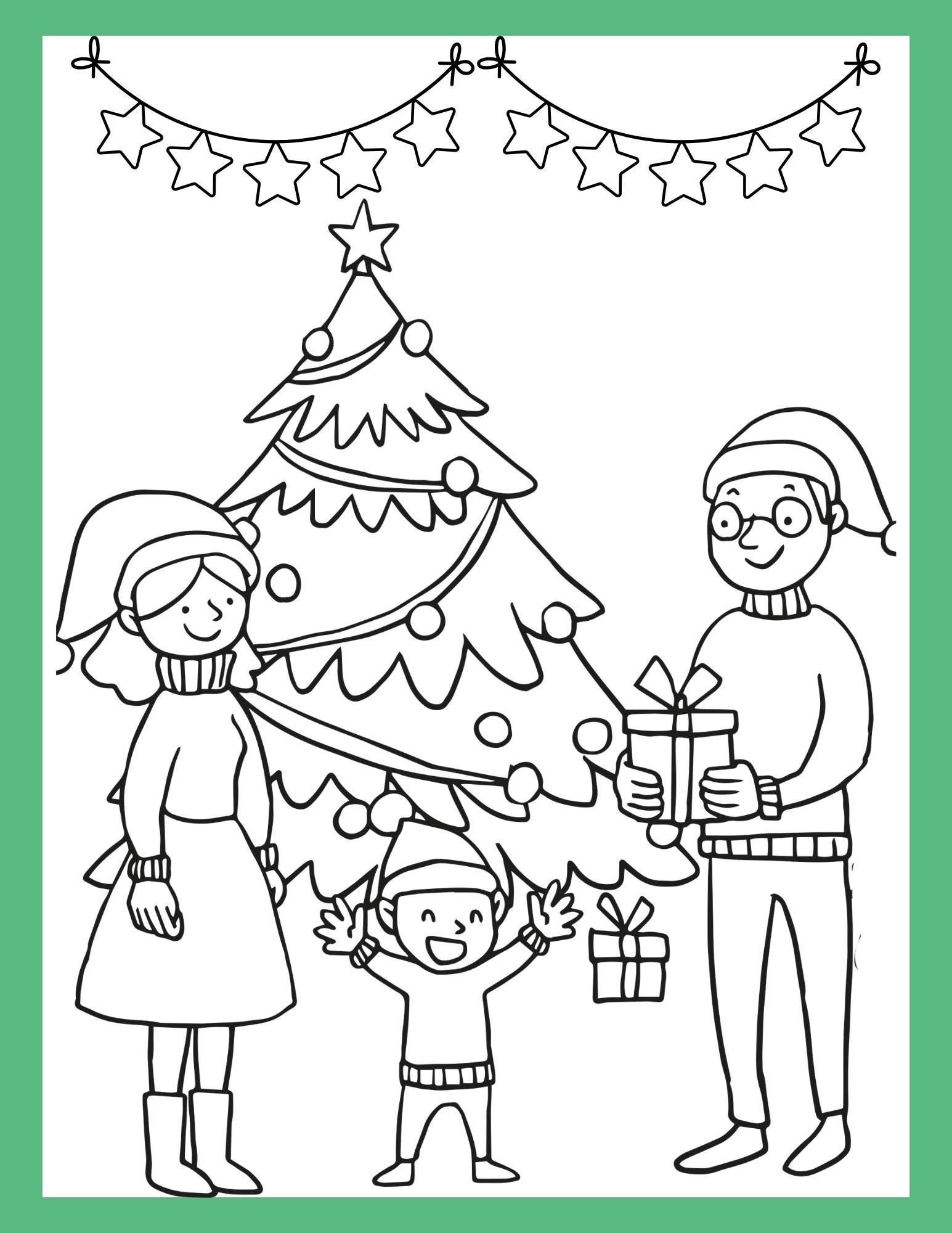 子供向けクリスマスぬり絵 - 印刷可能な31ページ、簡単なぬり絵、太線入りPDF冬アクティビティページ（未就学児、幼児、ホームスクール向け） -  Etsy 日本, image size:1545x2000