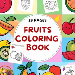 Fruits Coloring Pages for Kids – 23 Printable,Fun ,Creative & Educational Fruit Activity Pages for Preschool, Homeschool, Kindergarten