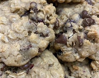 Homemade oatmeal cranberry chocolate chip cookies