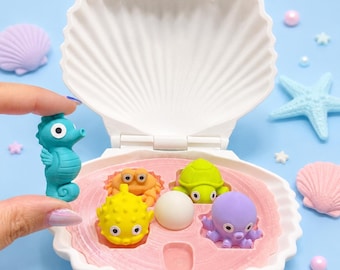 Sea Dive Pals Toy Set | 3D Printed Magnetic Clamshell Water Toy