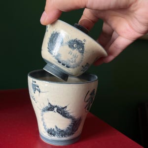 Tea & Coffee Mug Combo｜Second Generation Design Hand-Painted Cat Cup Set