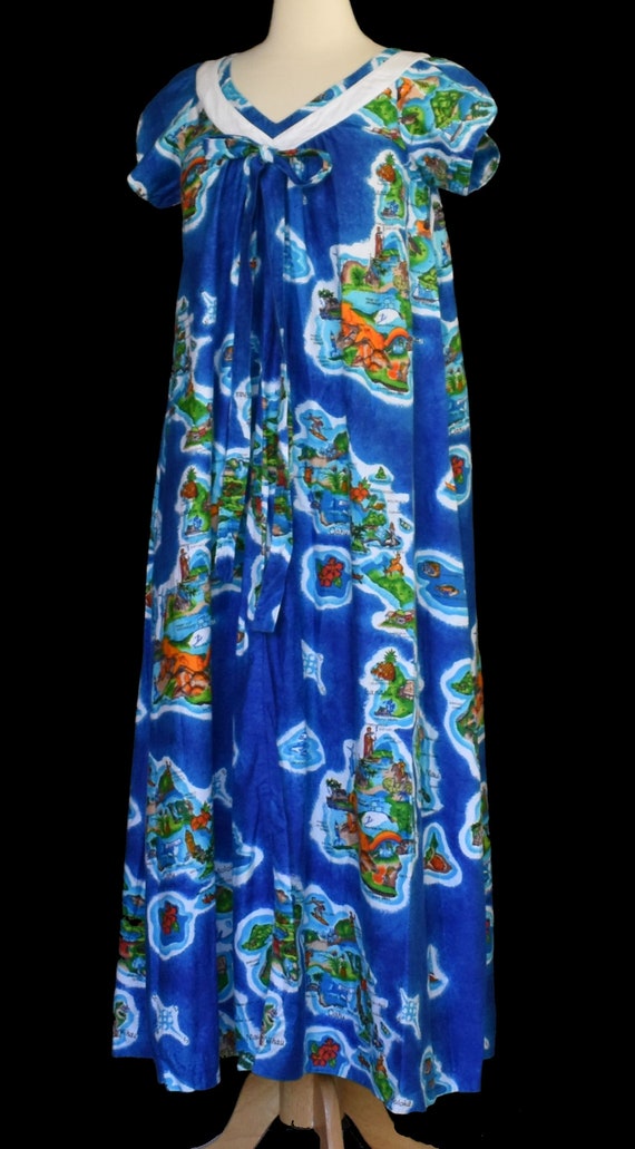 Vintage 70s Waltah Clarke Souvenir Hawaiian Maxi … - image 5