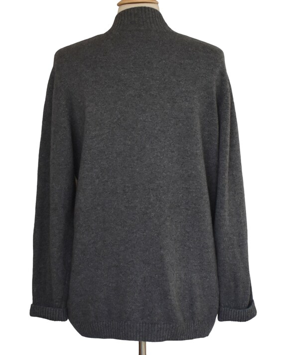 Vintage Y2K Cashmere Cardigan Sweater, Dark Gray … - image 5