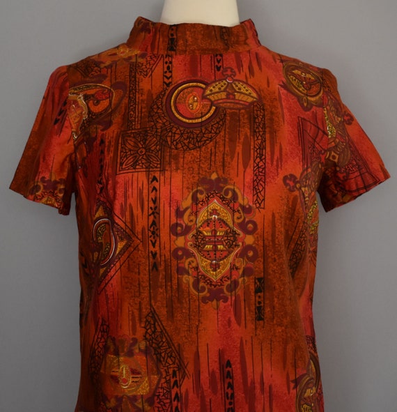 60s Hawaii Tea Timer, Polished Cotton Blouse, Dark