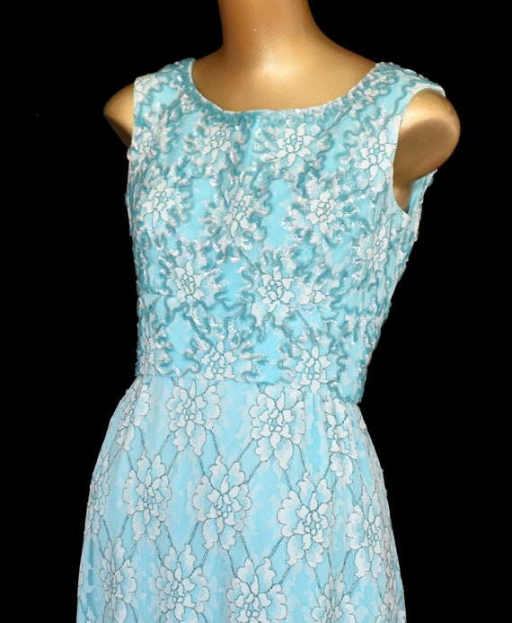 Vintage 60s Emma Domb Evening Gown, 3-D Iridescen… - image 7