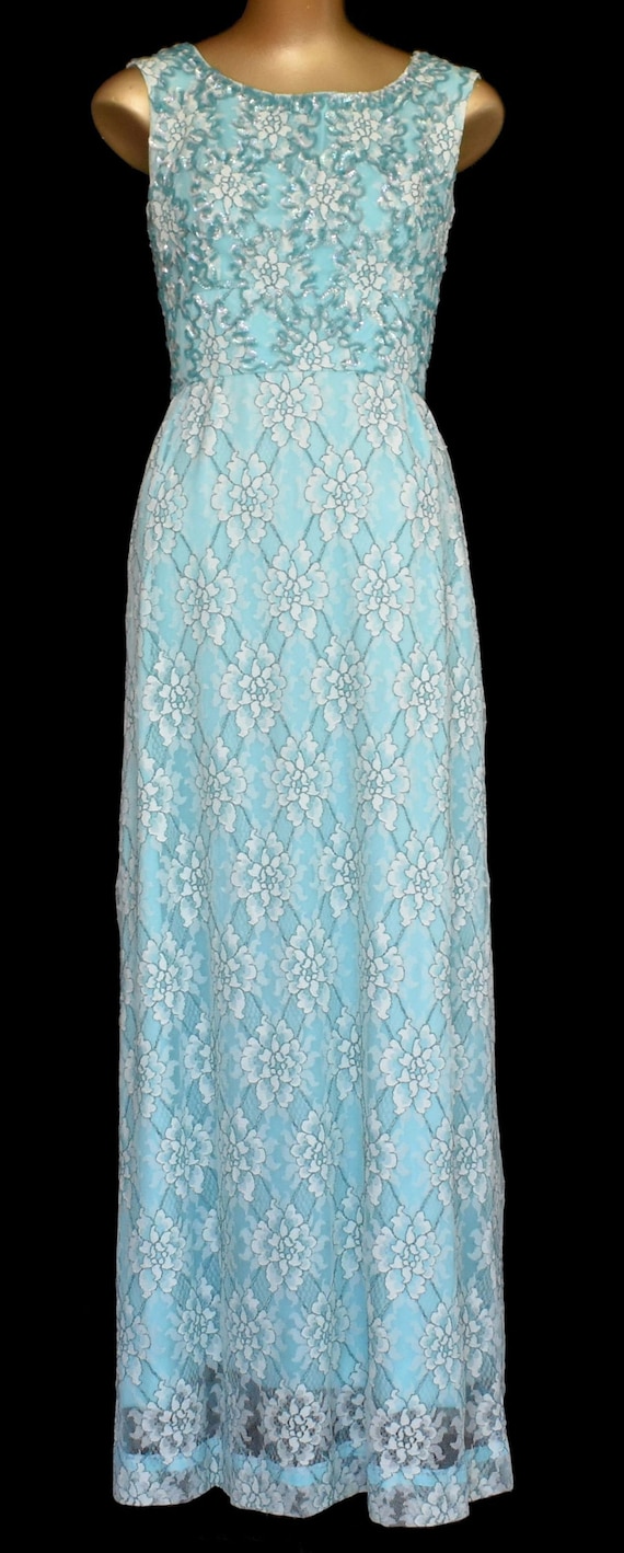 Vintage 60s Emma Domb Evening Gown, 3-D Iridescen… - image 3