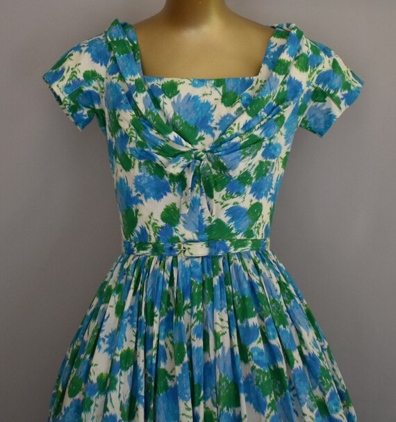 Vintage 1950s semi sheer floral day dress Med to Large | Etsy Vintage 1950s semi sheer floral day dress Med to Large | Etsy